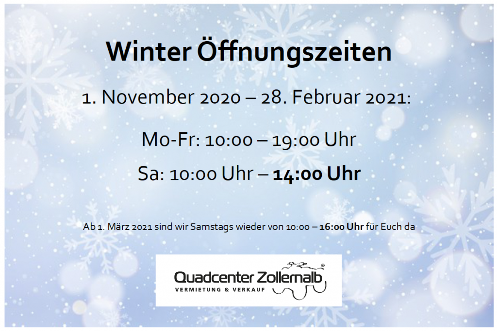 Weihnachten Am Kreuz 2022 öffnungszeiten Winter Öffnungszeiten Quadcenter Zollernalb