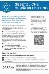 Gesetzliche Gewährleistung Gesetzliche Gewährleistung