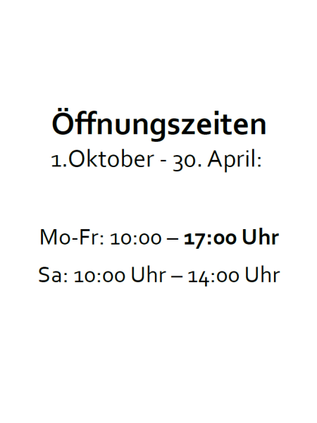 Öffnungszeiten Öffnungszeiten